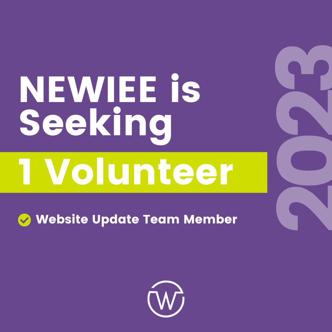 NEWIEE (@newomeninee) on Twitter photo SEEKING WEBSITE VOLUNTEER: Share your talents! NEWIEE is seeking 1 volunteer to join our website committee and update the website every other week. For details, please email newiee@newiee.org.
#WebsiteVolunteer #SeekingVolunteer #WebsiteUpdates SEEKING WEBSITE VOLUNTEER: Share your talents! NEWIEE is seeking 1 volunteer to join our website committee and update the website every other week. For details, please email newiee@newiee.org.
#WebsiteVolunteer #SeekingVolunteer #WebsiteUpdates