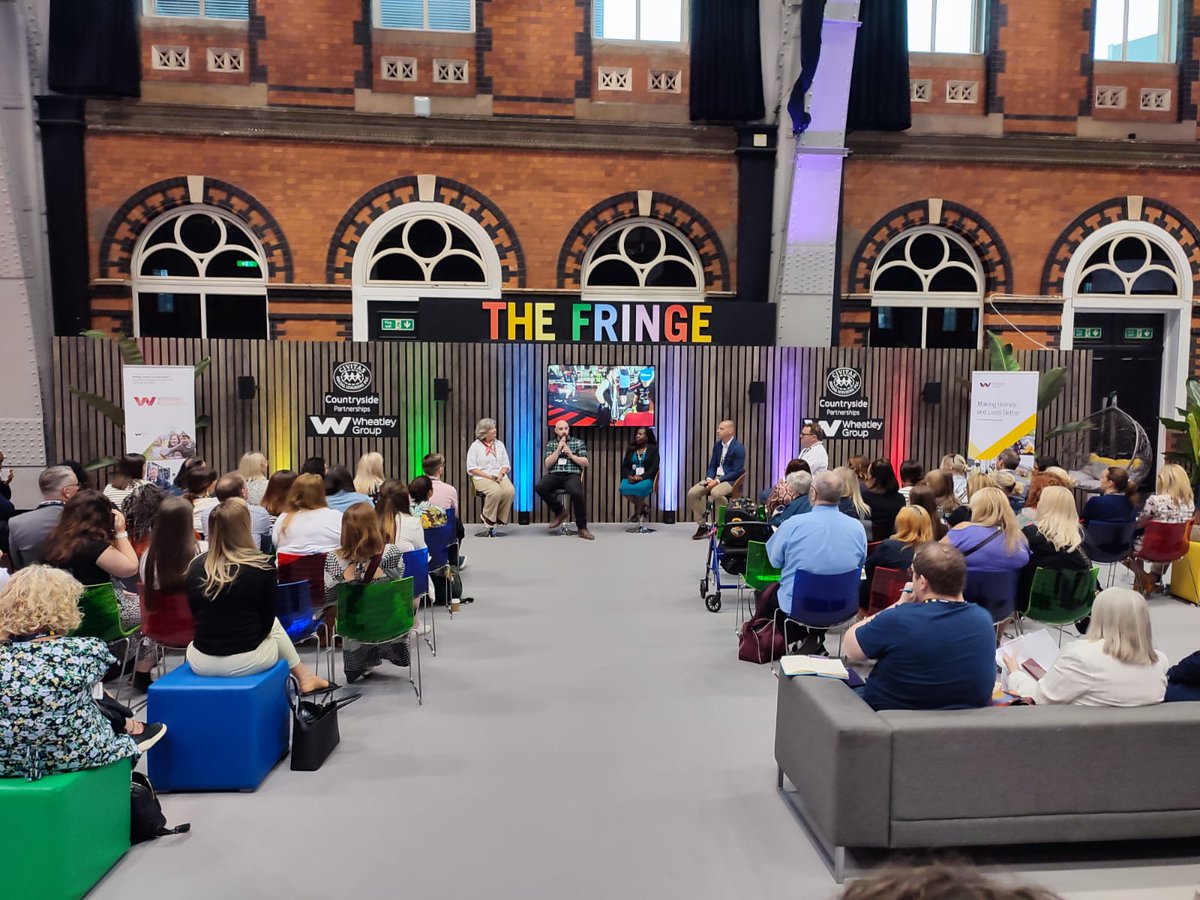 Great to be at #Housing2023 this morning in view of a full house at the Fringe theatre for the mental health panel with Jon Pendrill and Adam Warbrick.

Proud to be able to share our work on @manbassadors.

#housing #mentalhealth #manbassadors #socialhousing #ukhousing
