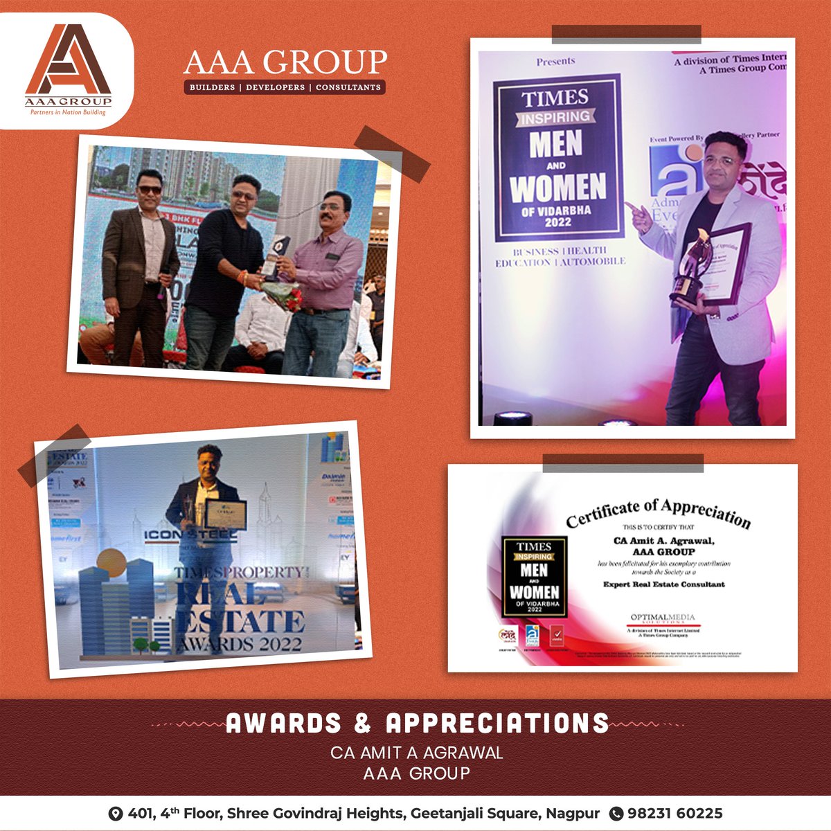 Celebrating the Achievements: A Trailblazing Journey in Real Estate by CA Amit A. Agrawal - Promoter, AAA Group, India.
#AAAGroup
.
.
.
#NagpurRealEstate #MaharashtraProperty #DreamHome #InvestInNagpur #LuxuryLiving #AAAProperties #RealEstateNagpur #IndiaProperty #BuyWithAAA