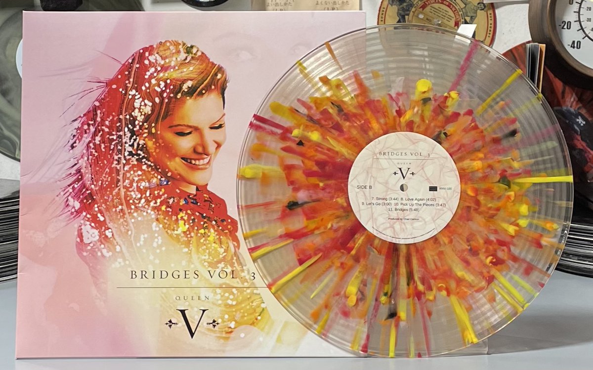 My first ever vinyl is available for pre-order starting now! Bridges Vol. 3 on vinyl is being pressed right now, all copies have a clear base with a unique splatter of colors pulled from the album cover. Hope you love it as much as I do! Pre-order now at queenv.com/product/912134