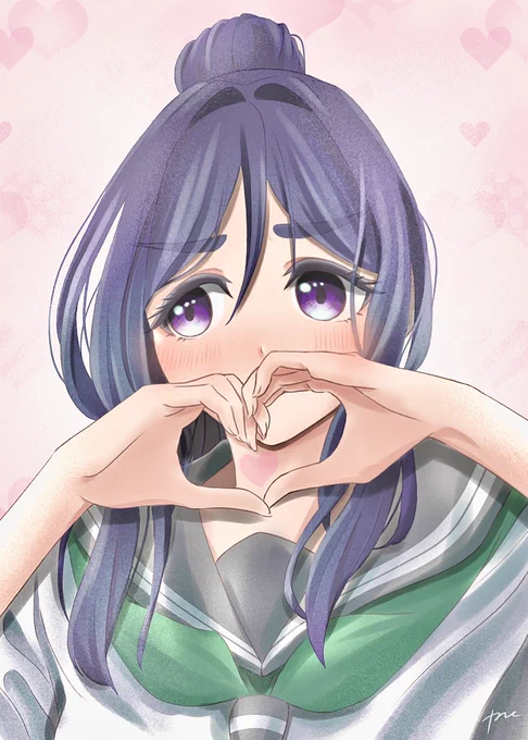 ほっぺの斜線を入れる作業が1番好き//// #ほっぺの斜線は可愛い