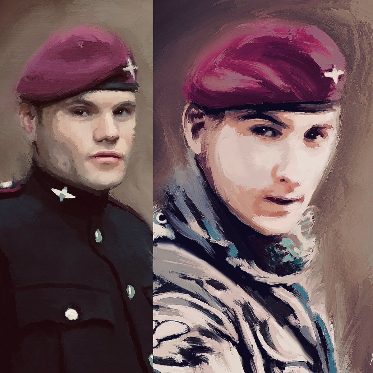 When I painted Pte Daniel Prior I painted his uncle as well, CPL Stephen Prior fell in the Falklands 82 the exact same age as Daniel when he fell in Afghan @TheParachuteReg @2PARA_HQ @supportourparas @PRA_Airborne #Falklands #Afghan #2Para