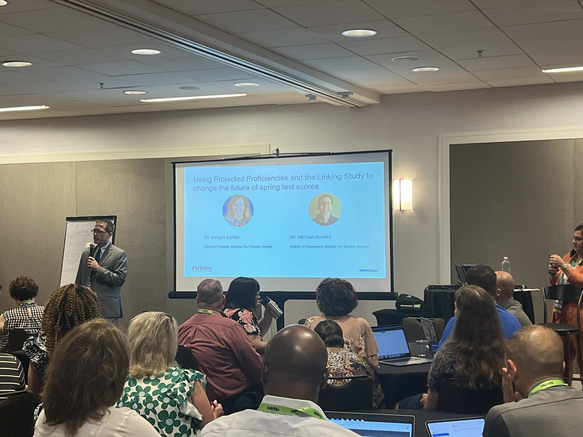 Michael Huneke and Corbin Delight sharing their success story at <a href="/MariettaCitySch/">MariettaCitySchools</a> during session at #nweafusion -Using Projected Proficiencies and Linking Study to change the future of spring testing <a href="/NWEA/">NWEA</a> <a href="/HMHCo/">HMH Education</a> <a href="/AndyGuidici13/">andyguidici</a> <a href="/sylviastcyr/">Sylvia St. Cyr</a>