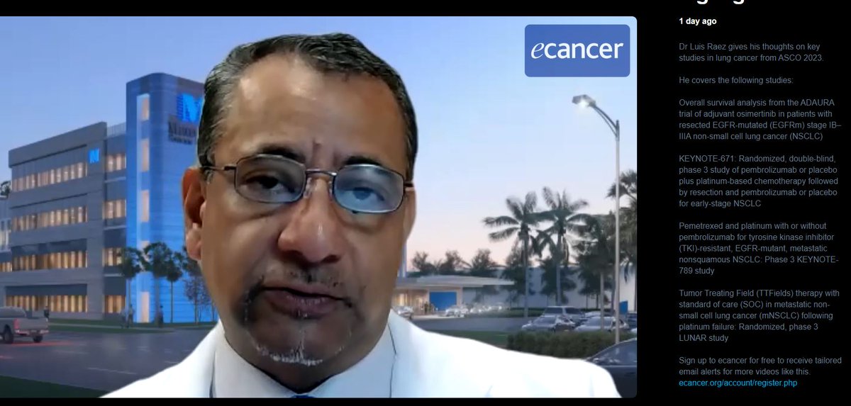 Doing an @ASCO 2023 #lungcancer review for @ecancer @ecancer_patient @ecancer_espanol about #adaura and other important trials  @MCIStrong @mhshospital @FLASCO_ORG @OLACANCER1 #LCSM 
vimeo.com/839659742