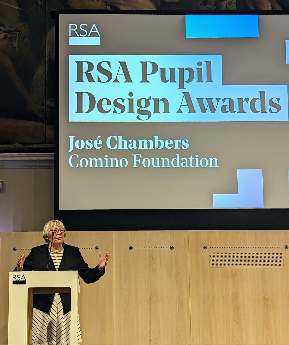 'What does the word 'design' mean to you?'

José Chambers from the #CominoFoundation at today's #PupilDesignAwards event w/ @theRSAorg & @fixperts

If you'd like to learn more about this important organisation, which supports creativity in learning, visit

cominofoundation.org.uk