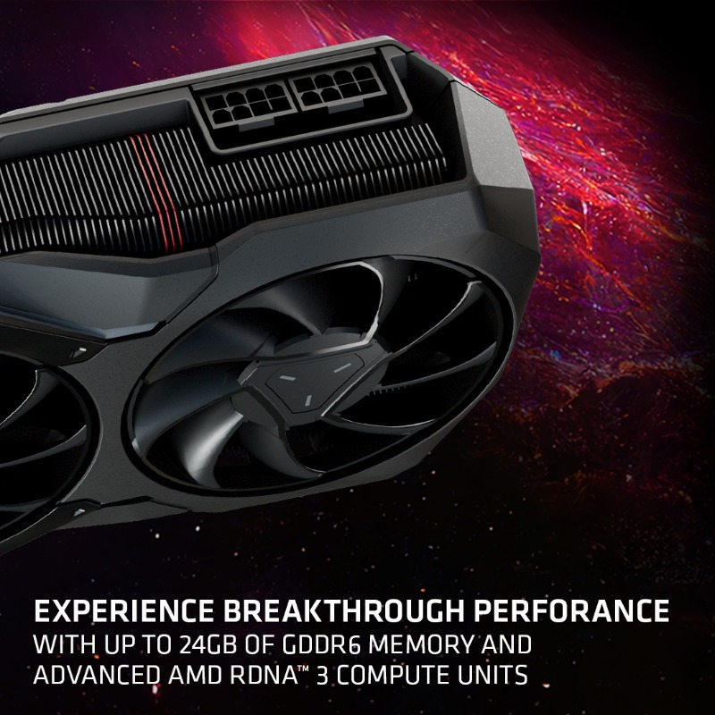 AMDRadeon's tweet photo. Introducing the AMD Radeon™ RX 7900 XTX; The Most Advanced Graphics for Gamers &amp; Creators.