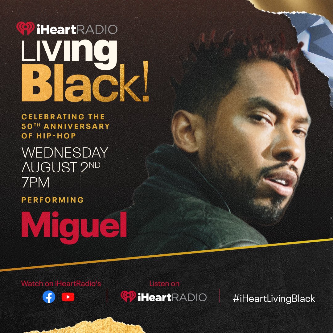 I’m performing at @iHeartRadio’s Living Black! Watch the show on August 2nd! #iHeartLivingBlack