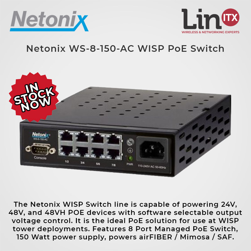 LinITX's tweet image. In Stock Now: #Netonix WISP PoE Switch - WS-8-150-AC #WS8150AC #ACswitch #PoEswitch #Netonixswitch #NetonixUK #WISPswitch

linitx.com/product/netoni…
