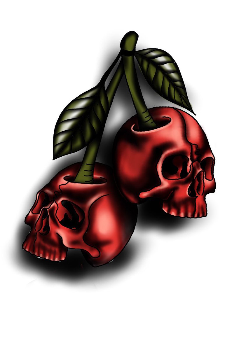 dis_aster_kane's tweet photo. Pls enjoy the concept drawings for the tattoos I’m doing over the next few weeks😊 skull cherries are tomorrow! https://t.co/NN56g45TZR
