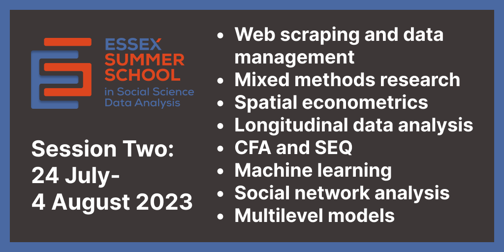 EssexSumSchool's tweet photo. We've got lots of great options for courses still available in our second session. So whether you're looking to study online or in-person this summer, ESS is the place to be for the #bestnerdysummercamp! Application deadline for session 2: 7 July. #ESS2023 https://t.co/HL1gIhyUqt https://t.co/mlz2hK734b