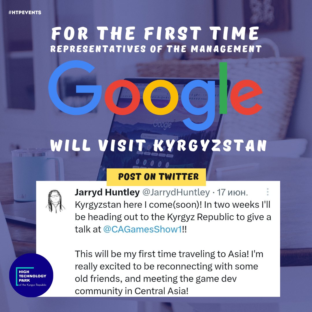 htp_kg's tweet photo. Representatives of Google management will visit Kyrgyzstan for the first time! Jarryd Huntley and Mariusz Gasiewski will act as speakers at the event "Central Asia Games Show", which is organized by residents of the @htp_kg

The more information⬇️
https://t.co/QXu5W5VyxJ https://t.co/iyuKaPauz1