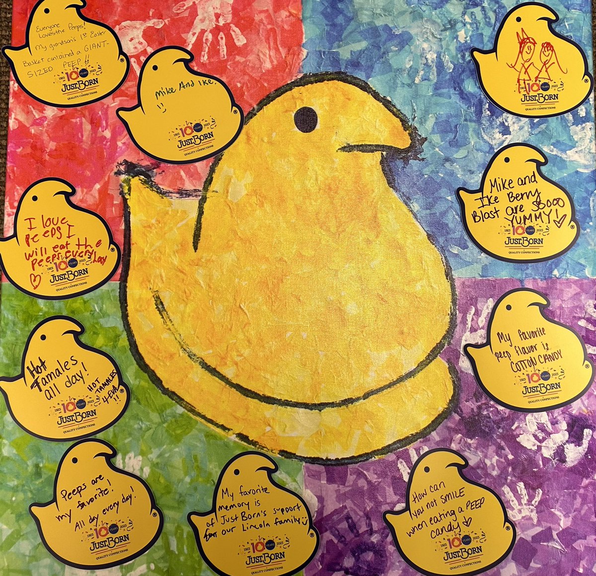 In honor of celebrating a Century of Sweetness, we are collecting 100 Sweet Thoughts from our community about Just Born Quality Confections! Check out these sweet thoughts from June 💛🐥 #centuryofsweetness #sweetthoughts #NationalCandyMonth