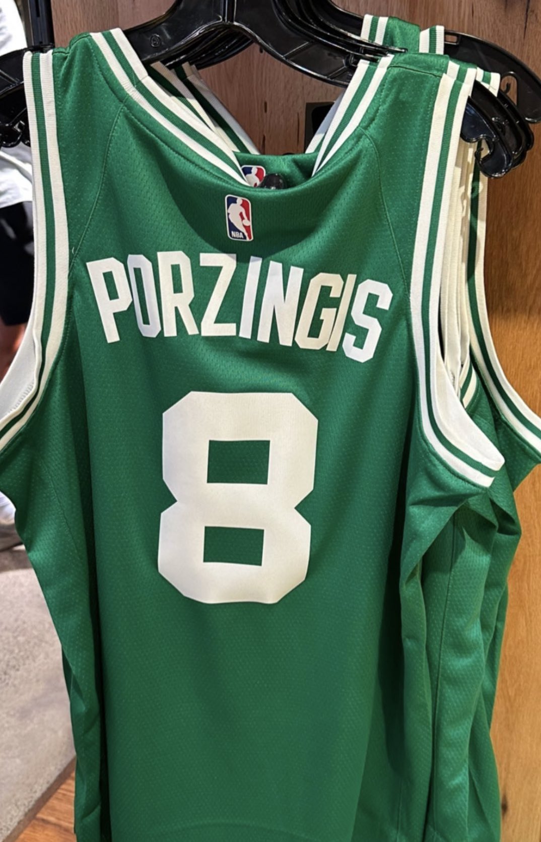 GreenRunsDeep on X: Boston Celtics News: TD Garden pro shop has Kristaps  Porzingis jerseys for sale today. #8 is confirmed ✓   / X