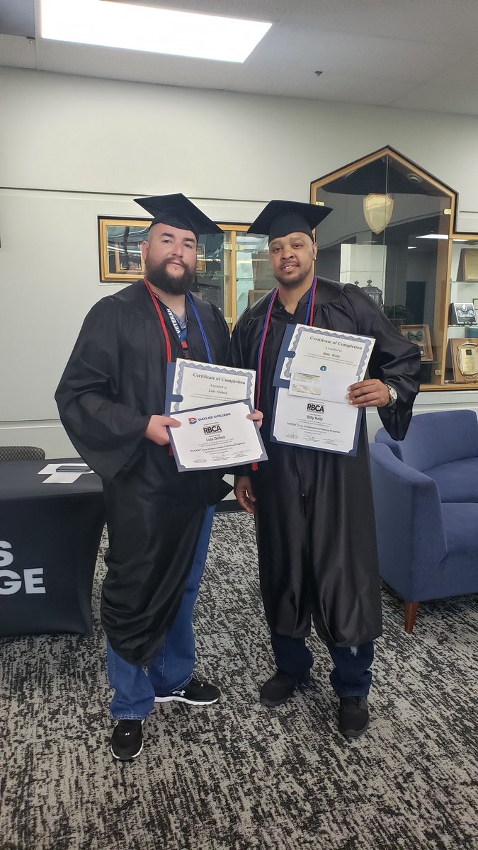 Two graduates holding their Oasis Center Regional Black Contractors Association certificates. 

#jobreadiness #lifeskills #resumewriting #resumehelp #SouthDallasEmploymentProject #reentryemployment #SDEP #rbca  #employmentopportunity #constructionjobs