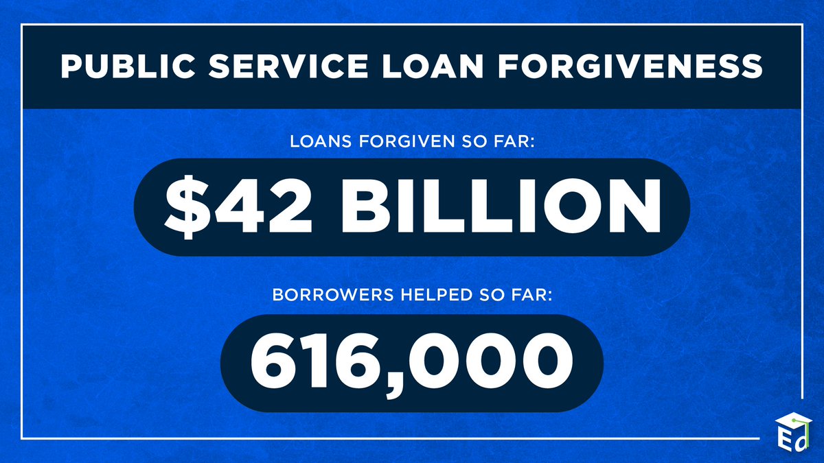 As of May 2023, more than 616,000 public servants have had $42+ BILLION in federal student loans forgiven through Public Service Loan Forgiveness!

If you work in public service, you could be one of them – find out if you qualify at StudentAid.gov/PSLF.