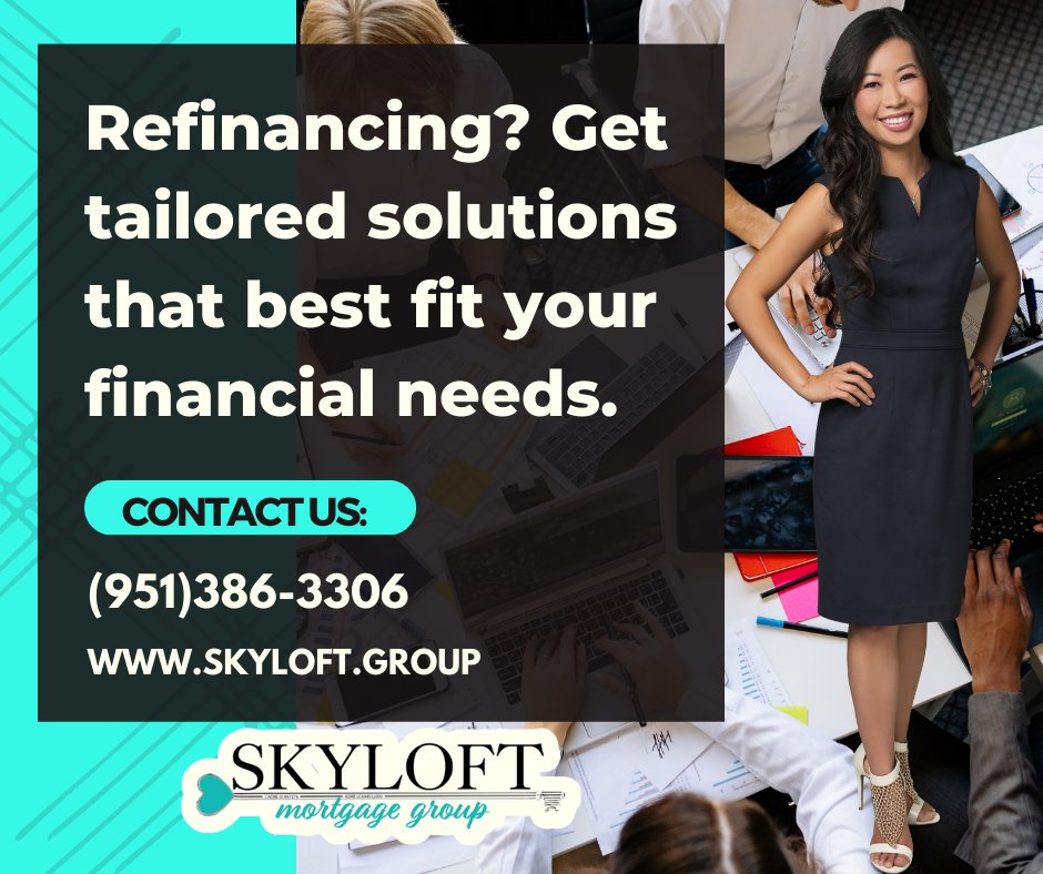 Refinancing? Get tailored solutions that best fit your financial needs.
Call us: (951)386-3306
Visit Us: skyloft.group
#refinancing #refinanceyourhome #refinancemortgage #tailoredsolutions #tailoredservices #bestadvice #loans #financialgrowth
NMLS CA 1971455 | AZ 199025