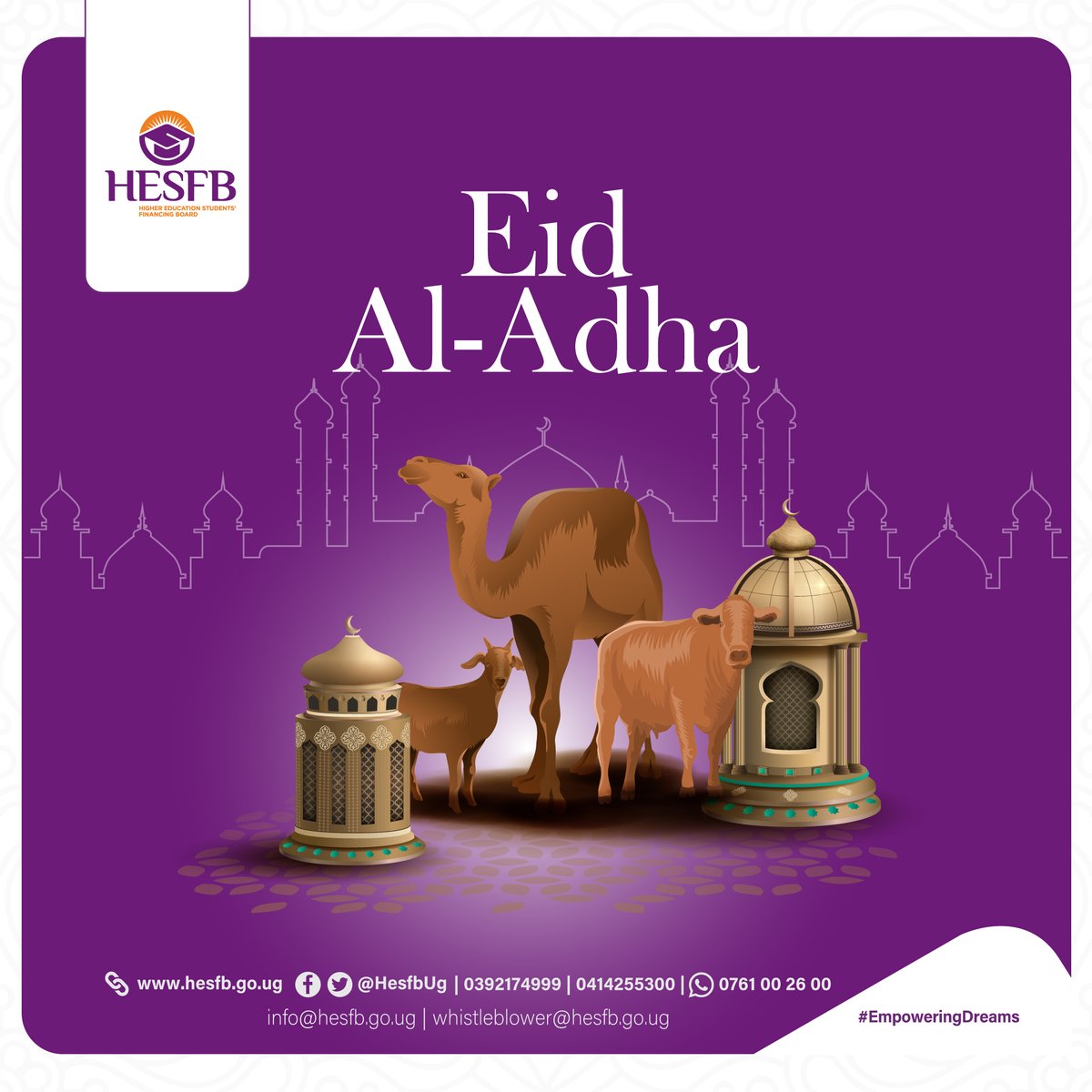 HESFSUG's tweet image. Eid al-Adha to the Muslim Community!🏮🏮🏮

#Ramadan2023 #StudentLoans2023 #EmpoweringDreams

@Educ_SportsUg @GCICUganda @kiuvarsity @GuluVarsity @Makerere @kyambogou