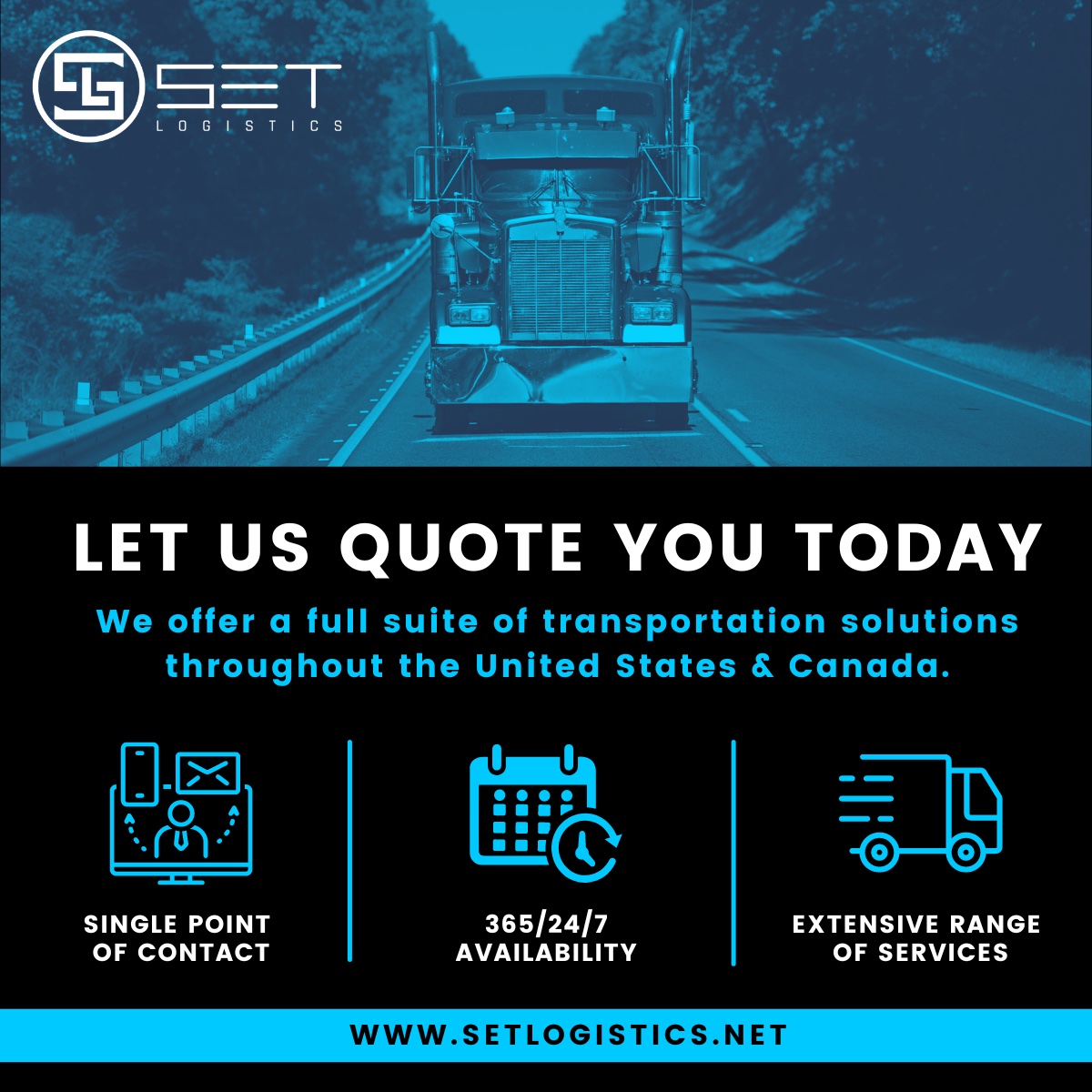 SET_Logistics's tweet image. SET Logistics offers a range of services and solutions to handle your supply chain needs. Let us quote you today! Call 205-849-6309

#logistics #logisticssolutions #supplychainmanagement