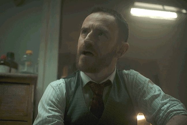 Appreciation for BEN CROMPTON for playing the evil JULIUS WINKMAN. A man who really enjoys torturing trespassers. Ben’s physicality makes Julius feel dangerous and wild. But his delivery tells us Julius is smart as well!
#SaveLockwoodandCo 
#LockwoodCastAppreciation