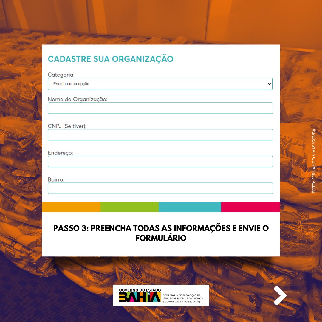 SepromiBa's tweet photo. Quer cadastrar sua organização para
receber cestas alimentares, mas não sabe como?
😎↪️Passa para o lado e confira o passo a passo.
https://t.co/vo39Lkw2nw https://t.co/Ve0HQ2mOTC