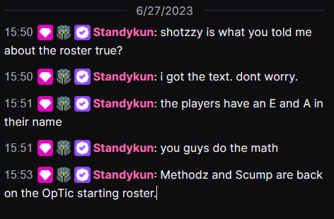 ChrisIsHidden's tweet photo. 🚨ROSTERMANIA INTEL🚨Did Standy just LEAK OpTic Texas' roster?! 🌶️🤯🫣 https://t.co/DixdRrFzaR