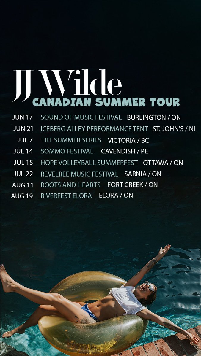 Summer festival tour dates 🌞 see you thereee 🌸🌝 Tickets at: jjwilde.com/tour