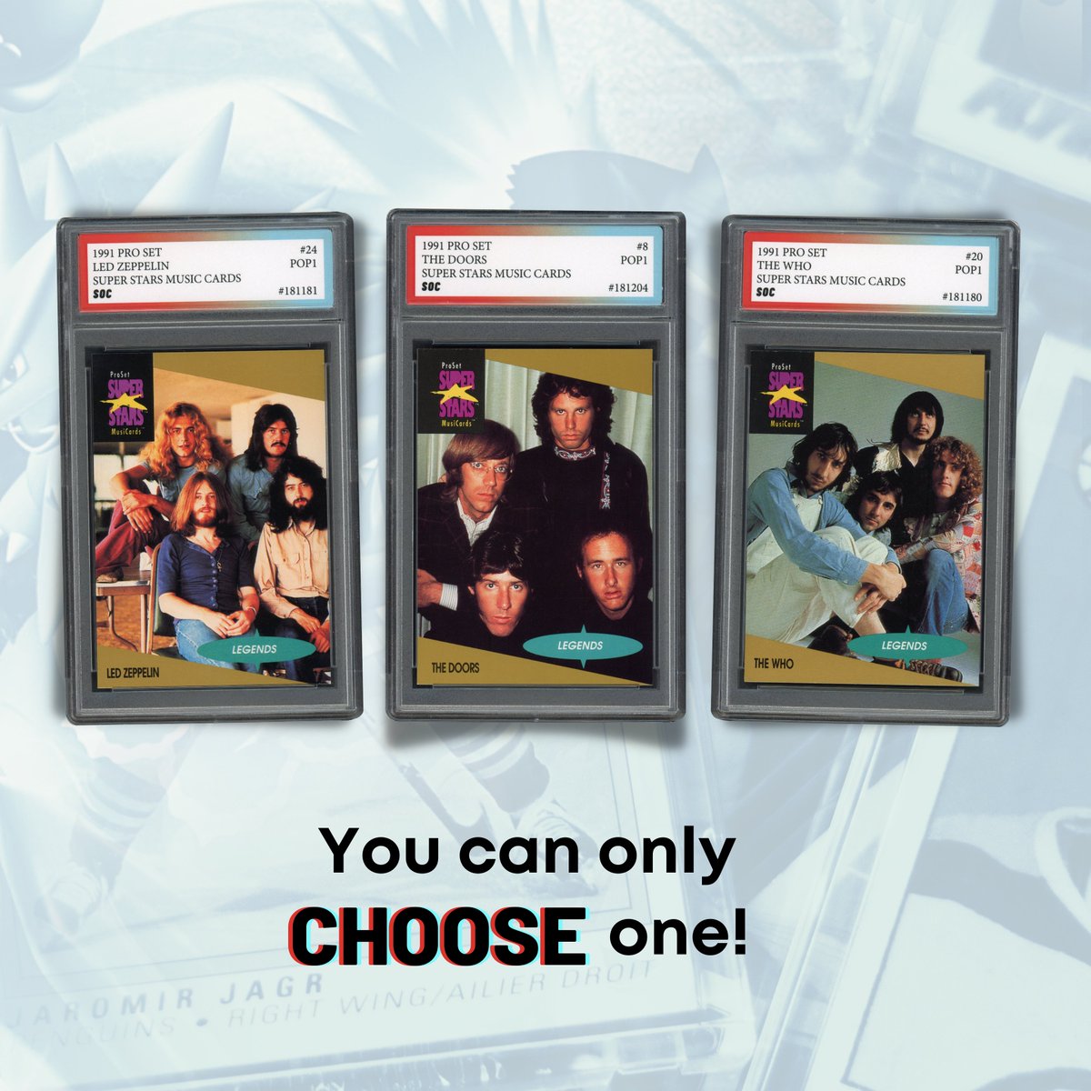 special1cards's tweet image. They have many songs but you can only chose One! Which would it be? 🤩

#specialonecards #tradingcards #gradingcards #popcards #thewho #ledzeppelin #thedoors #musiccards