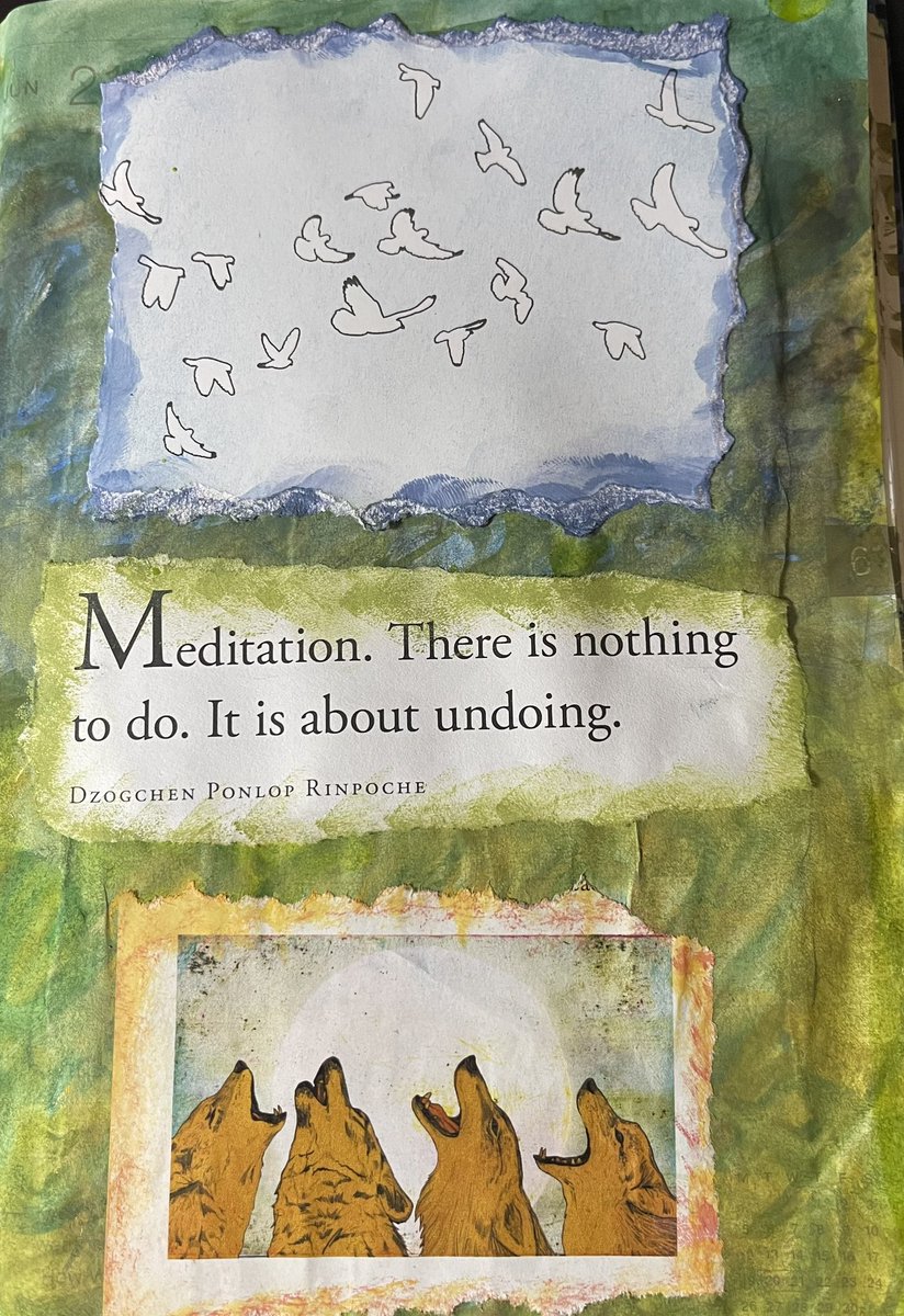Before and after the “sit” perhaps?  My brain wanted to put these three images together. 🤷‍♀️ #meditation #ArtJournaling
