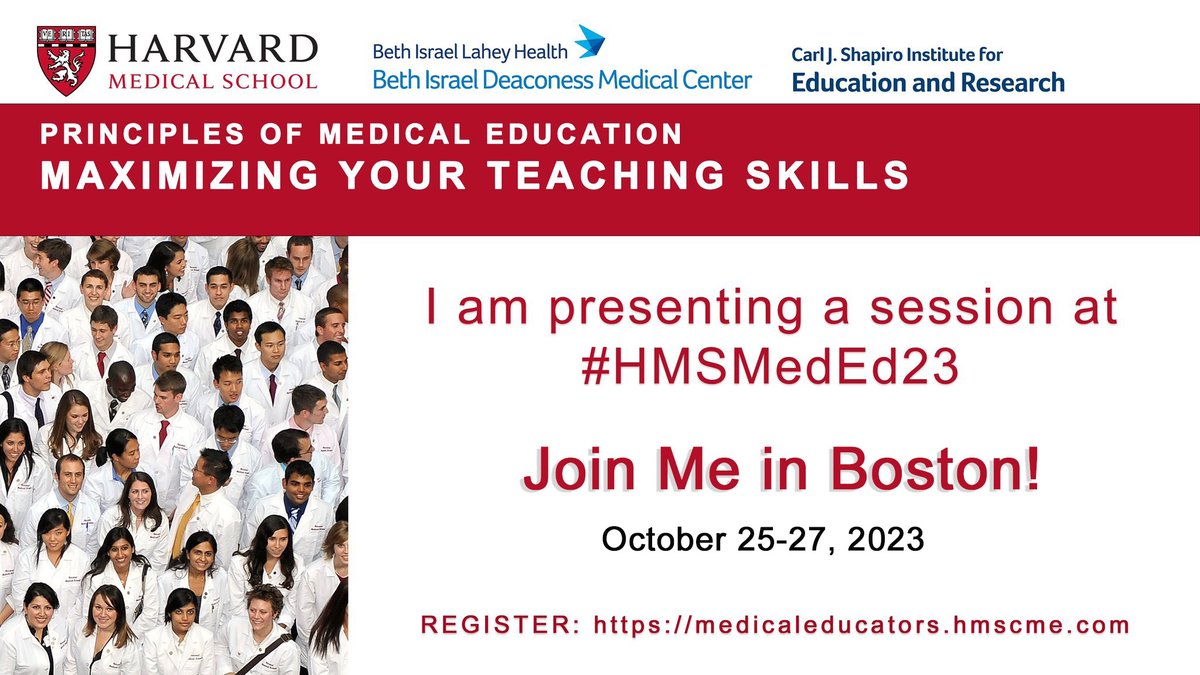 Returning to in person! #HMSMedED23 @MHayes_MD @BIDMC_Education