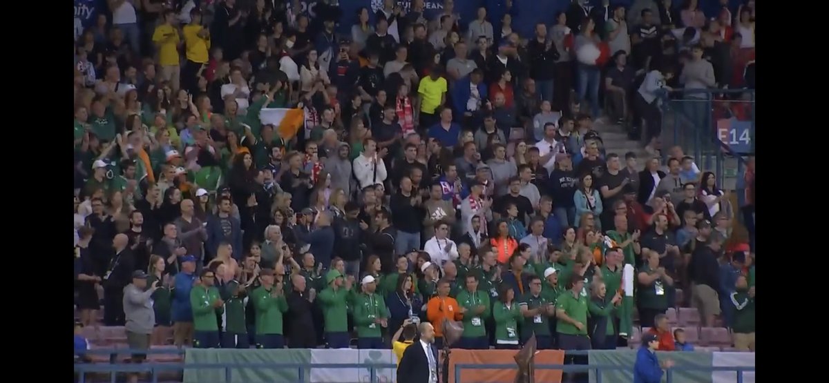 ☘️ The #Ireland7s have DONE IT ☘️

#IreM7s join the #IreW7s and they’re off to #Paris2024! 

Congratulations @IrishRugby @TeamIreland ☘️ The support from the stands was sensational too 🔥