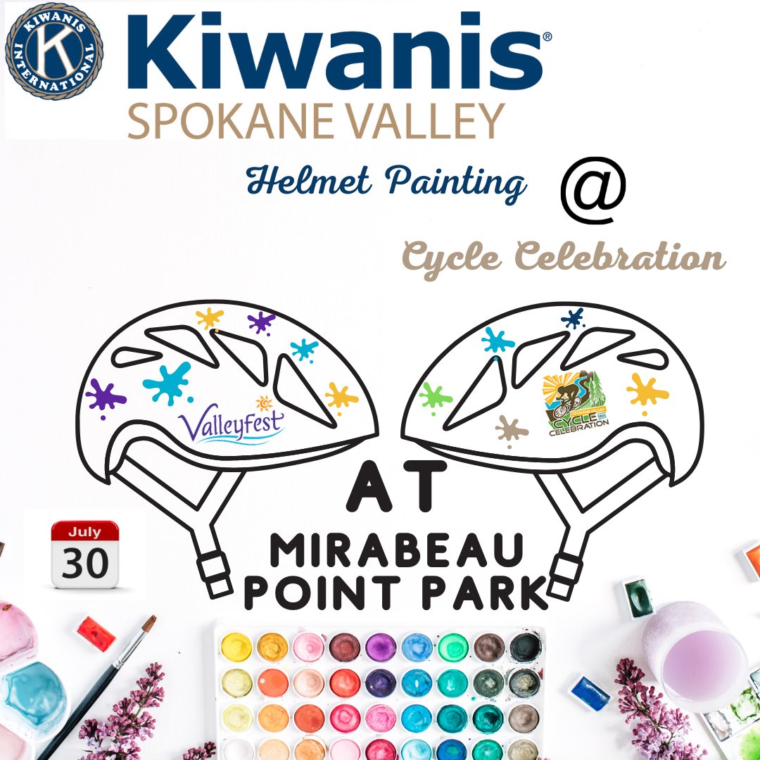 Get ready to unleash your creative side at Cycle Celibration, brought to you by Kiwanis! We'll provide the paint & helmets; you provide the creativity. 🎨 Let's get to work and transform those helmets into works of art! #CycleCelibration #Kiwanis #HelmetPainting