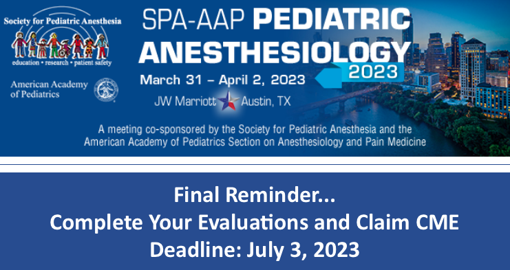 Final reminder. Claim your CME by logging into the Mobile Meeting Guide and navigating to the Program & Schedule. Click the green boxes that say 'Available On-Demand – Watch The Session'. Deadline: July 3, 2023.
ow.ly/6IZK50OnRIz
#PedsAnes #PedsAnes23