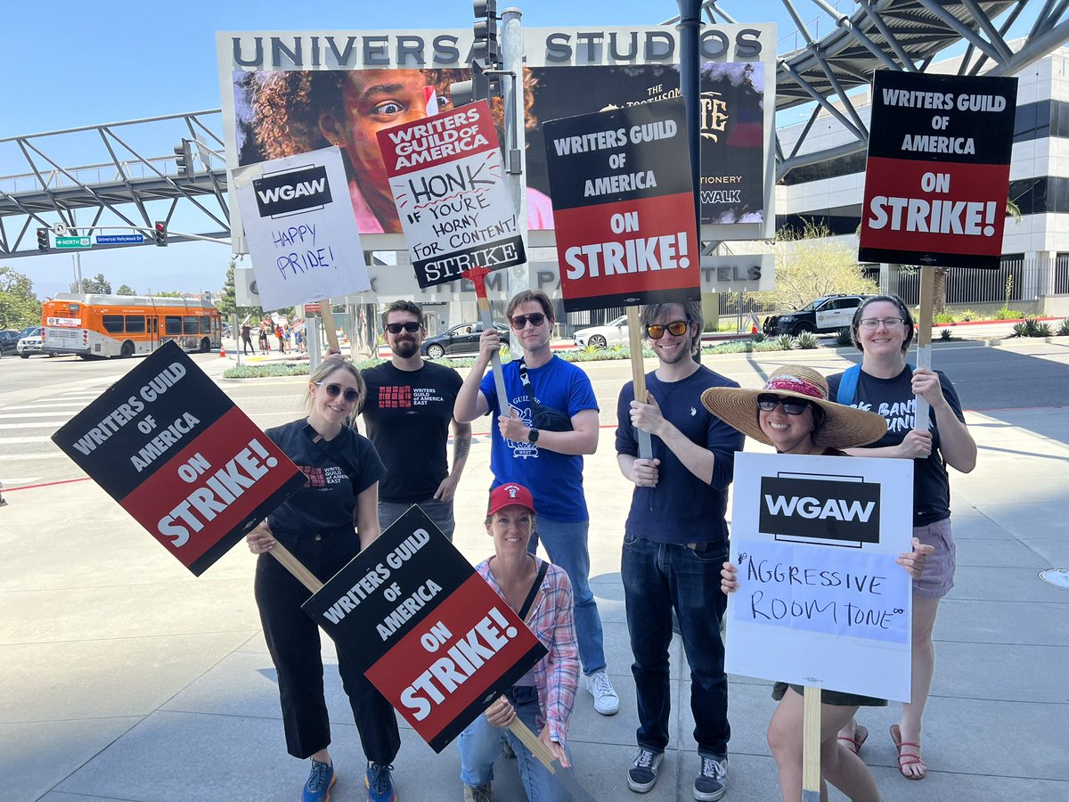 ParcastUnion's tweet image. Parcast is gone but union solidarity is forever. #WGAStrike @WGAEast @WGAWest