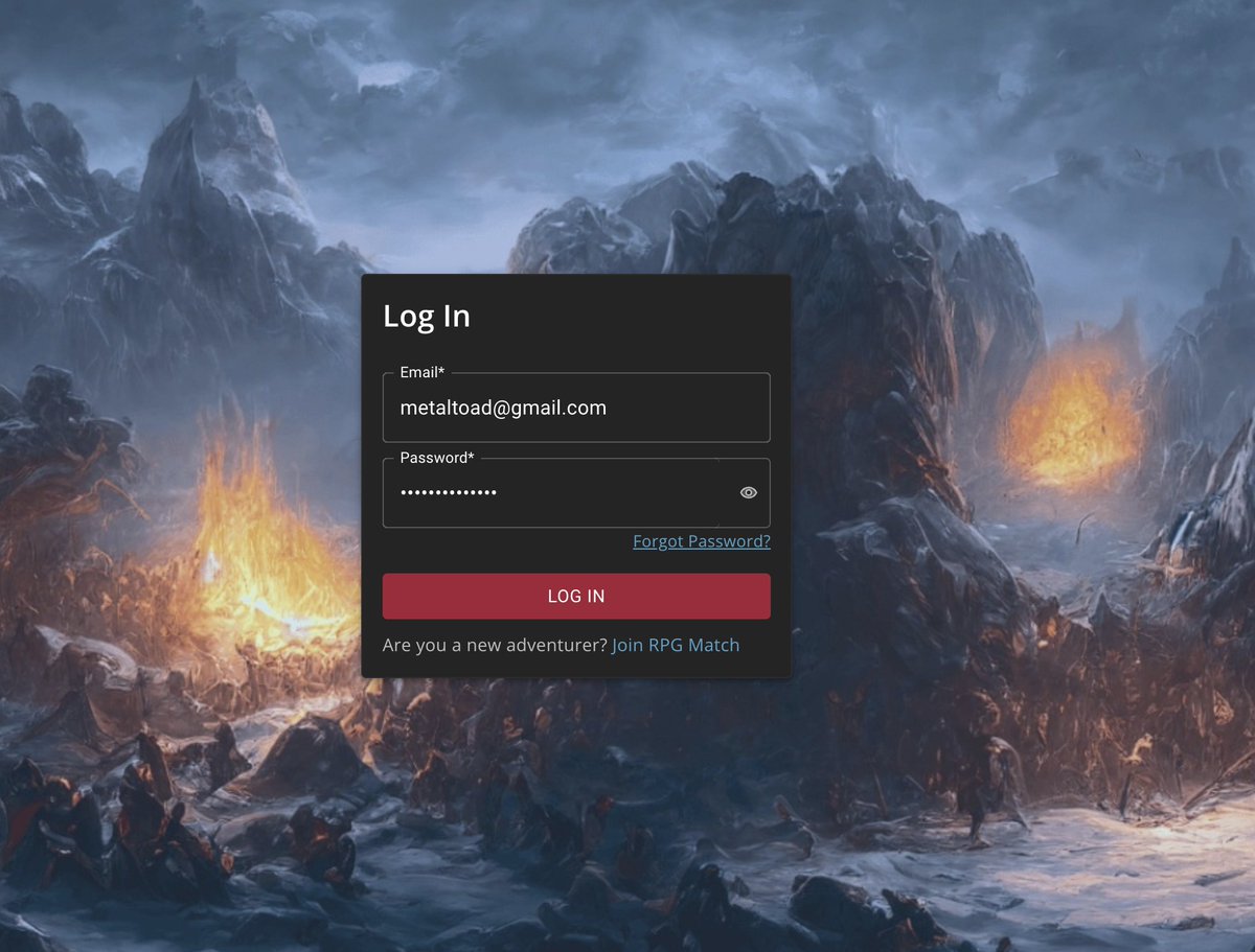 ...and the new login/sign up on app.rpgmatch.org is live!

What do think #ttrpgcommunity? #ttrpg