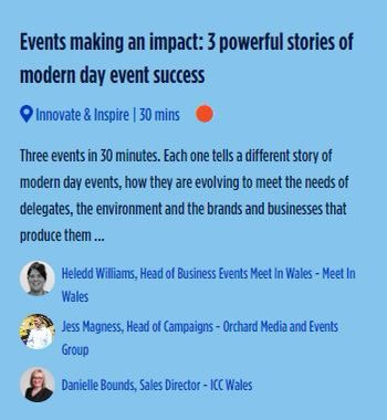 Hands up if you’re at The @MeetingsShow tomorrow at @ExCeLLondon 🙋‍♀️

I’m proud as punch to be speaking on a panel for @thinkorchard and some of Wales’ best case studies👇

Don’t be shy- come and say hi if you’re around!