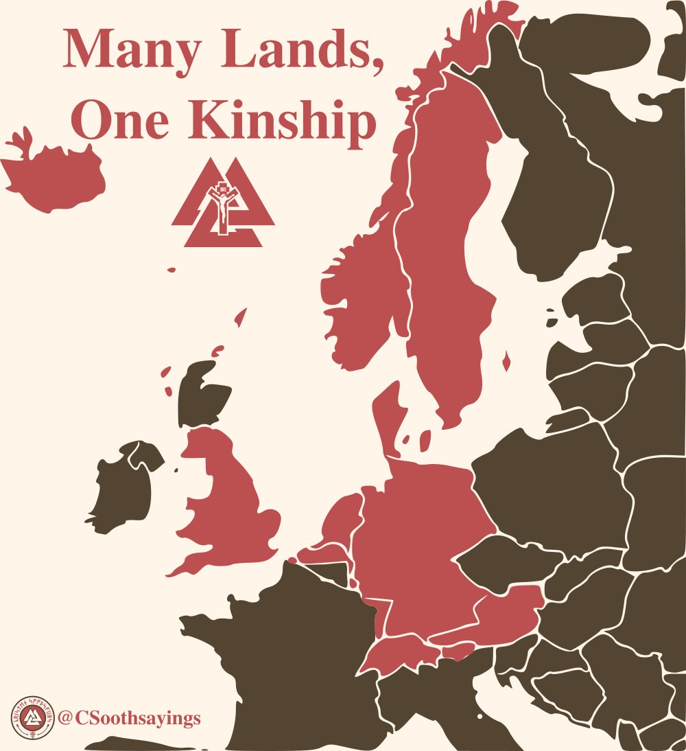 As we delve further onwards, we must know now what we knew before. That we are a folk made up of many lands, but nonetheless we bear one kinship between us.

Germanics must come together in Christendom and might to overcome what foes will come to stand before us.