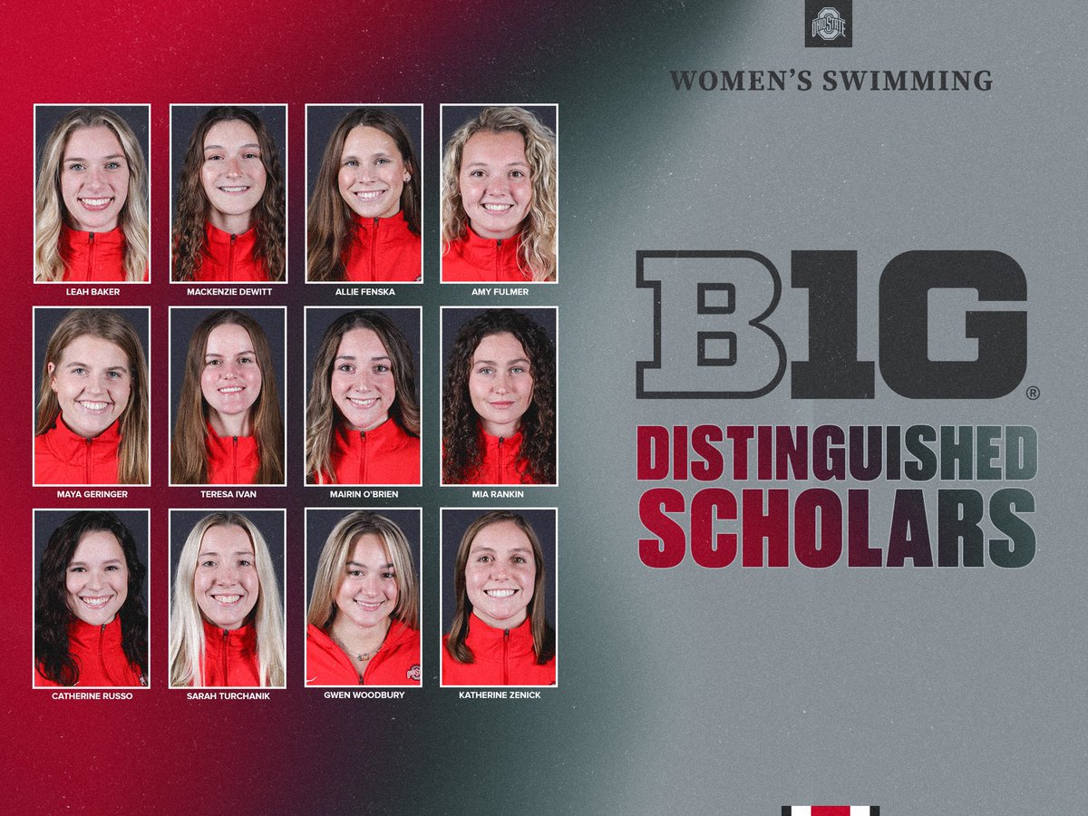 OhioStSwimDive's tweet photo. Got it done in the pool and in the classroom 🥳 Congratulations to all our Big Ten Distinguished Scholars‼️

#GoBucks https://t.co/5Lv66Rsn7L