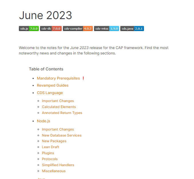 Dear #sapcap community,
It's a wrap - the cds 7 major release is now published and the release notes are available:
cap.cloud.sap/docs/releases/…
The screenshot only shows a small excerpt of what is delivered, so check it out! :)