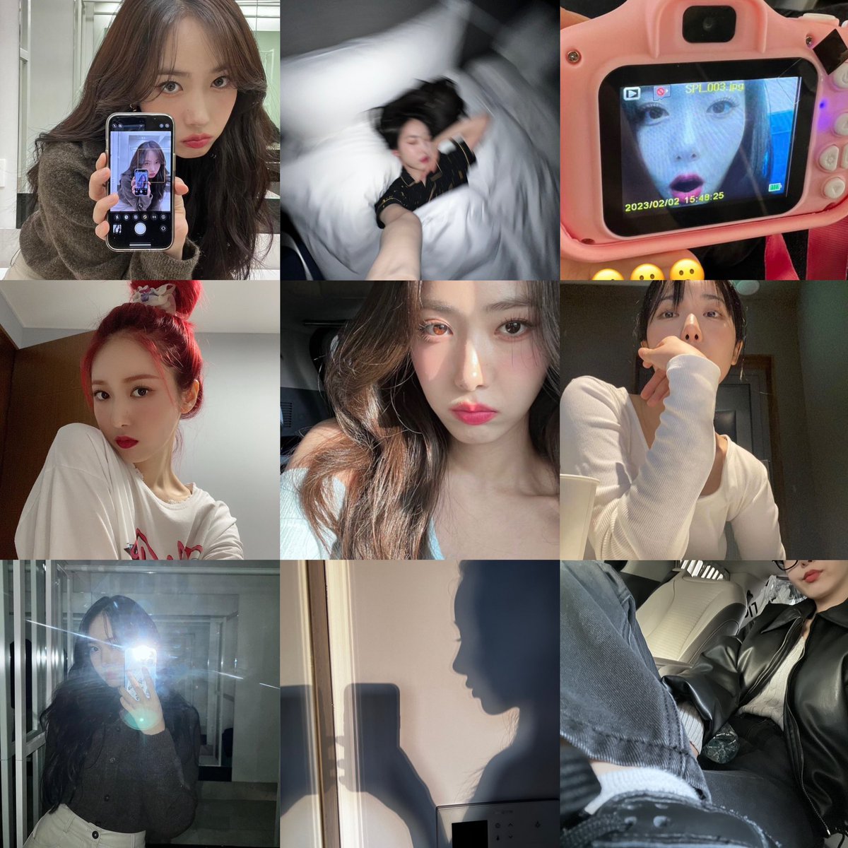 sinb is a genius, her photography skills are crazy and girl is still very humble about it.
being able to make selfies look interesting and different every single time even if it’s just a shoulder up or a hand under her chin she makes it look easy being pretty is just a side fact