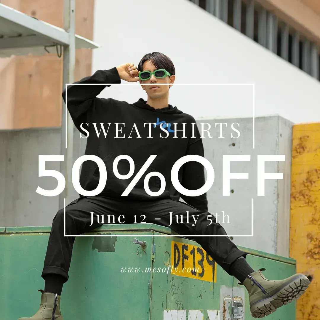 Hoodies and Sweatshirts 50% off Until July 5th. buff.ly/3WVYctO #streetwear