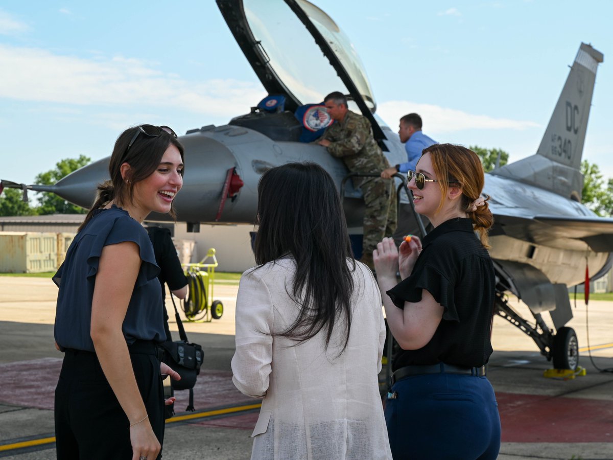 The 113th Wing welcomed uniformed members of the 316th Legal Office and several externs on a tour of jets and facilities on Joint Base Andrews June 27th, 2023. Externs are unpaid students who interact with professionals in their fields of study in order to gain experience.