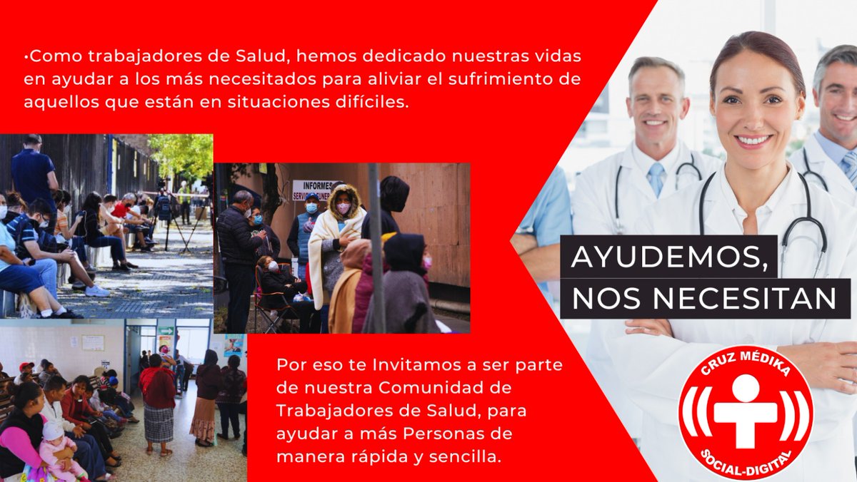 Ayúdanos Registrándote en Cruz Médika para ayudar a nuestra propia gente dándole atención prioritaria sin tanta espera !
Descarga nuestra Apps en 📷cruzmedika.com/es/
.
.
.
#cruzmedika #salud #atencionprioritaria #telemedicina #medicos #enfermeros #hospitales