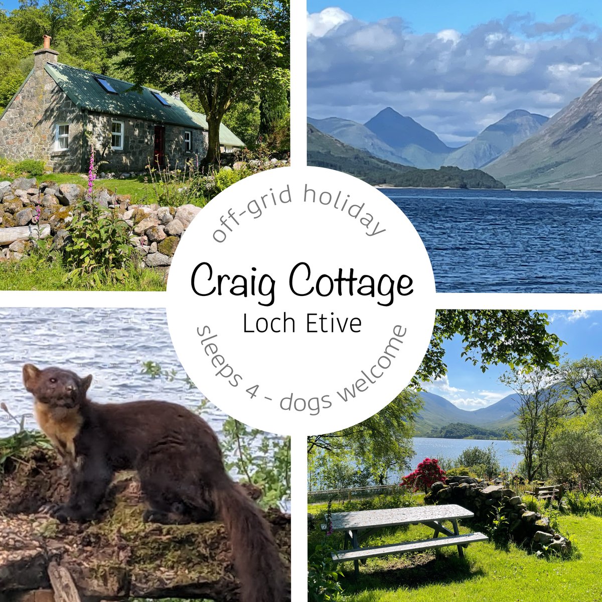 Late availability discounts for summer holiday dates!
Enjoy this remote, offgrid, shoreside cottage by Loch Etive. Sleeps 4. Well equipped,  ideal for families,  dogs welcome,  large &amp; secure garden.
offgrid-holiday.co.uk