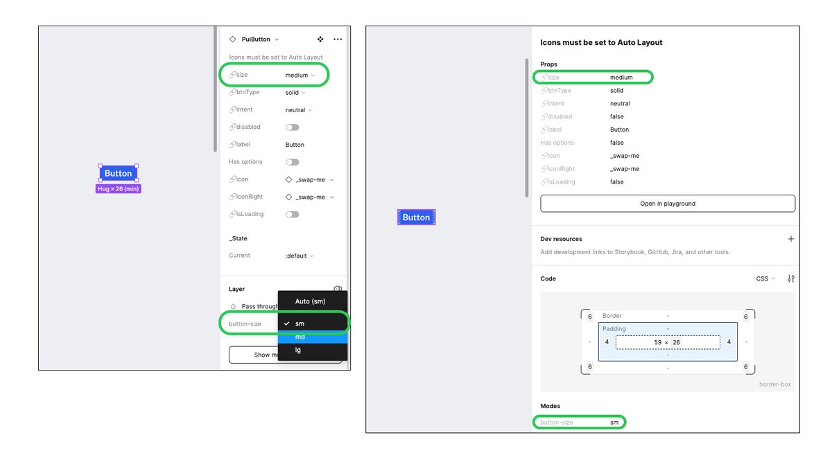 @pwnies @disco_lu please consider 2 things to help me reduce my variables amount using the clever method you guys presented 🙌:

1. Variant values to current Mode linkage. I can't give up prop correlation in dev & design modes.
2. Coupling typographic values to variables (v2?).