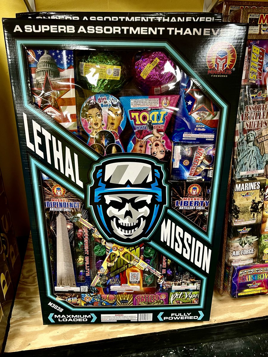 FireworksNowLLC's tweet photo. Lethal Mission: A great 200 gram Assortment great kit for the 4th. #fireworks #4thofJuly #IndependenceDay https://t.co/gfww5h6NOh
