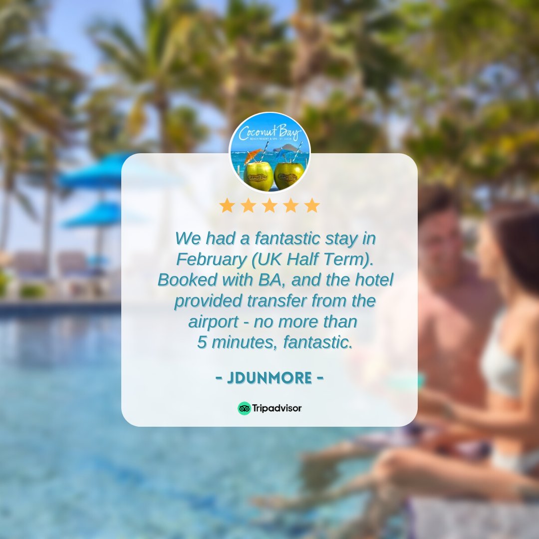 Kind words from our #Cocofans! #TestimonialTuesday
.
.
.
#CoconutBay #CbayStLucia #SaintLucia #CaribbeanVacation #CaribbeanLife #CoconutBayStLucia #resortlife #honeymoon #destinationwedding #destinationtravel
