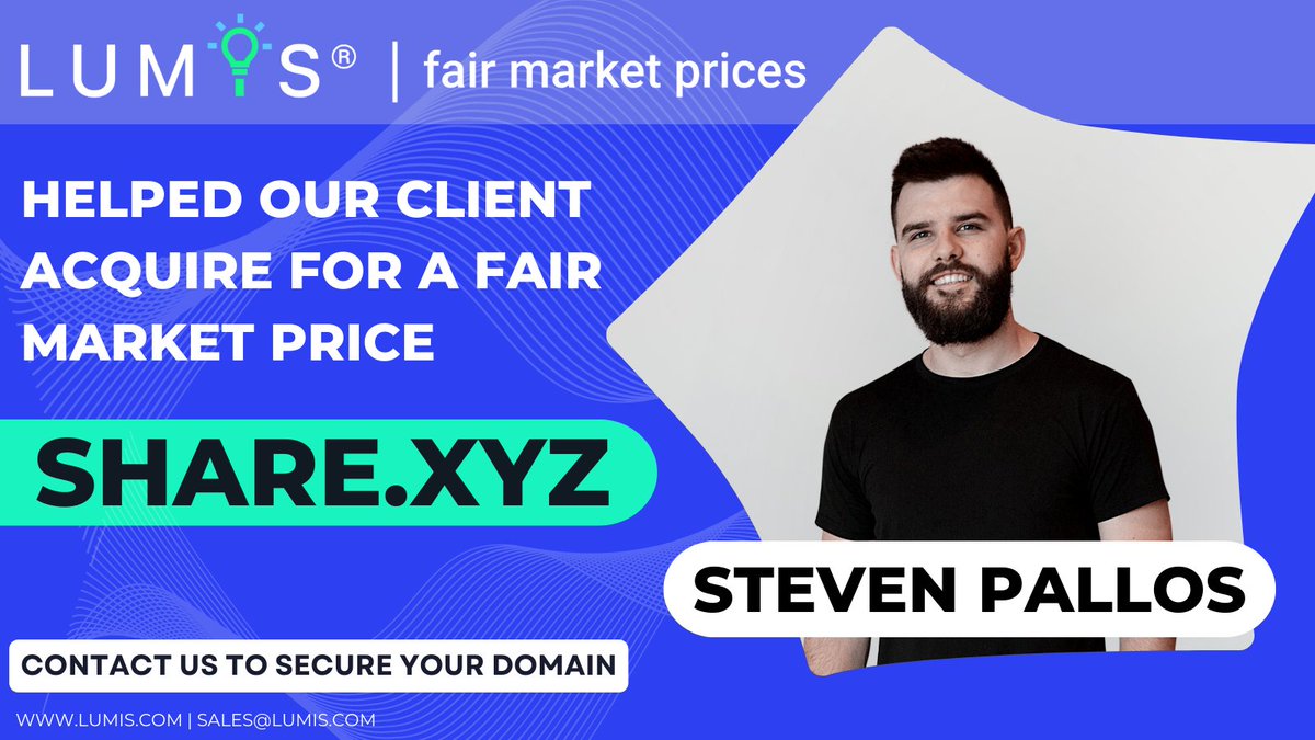 Share.xyz has been acquired. 

Kudos to Steven for his exceptional work in completing the acquisition for our client. 

#MoreToCome #Lumis
