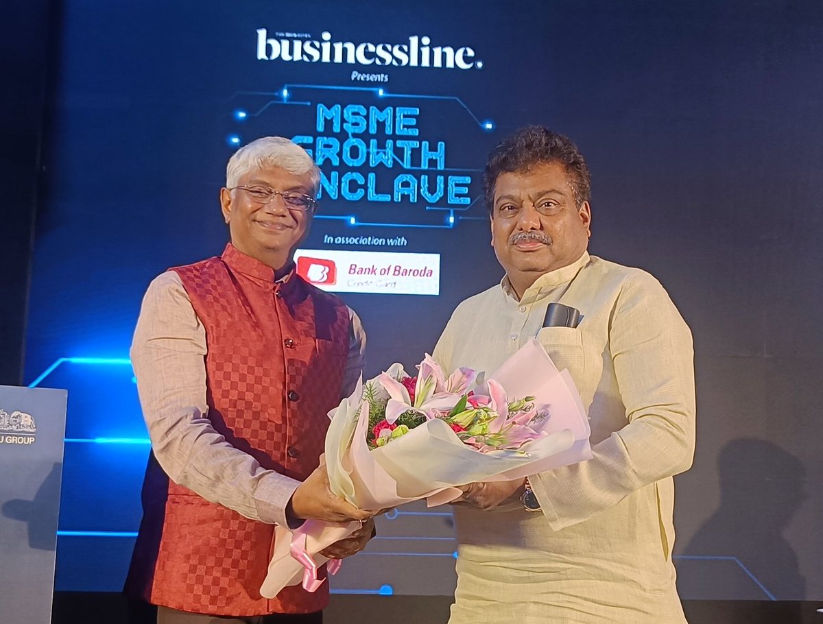 MBPatil's tweet photo. Participated in the #MSMEGrowthConclave organized by The #Businessline (The Hindu Group) today and had insightful discussions.
We pledge to empower MSMEs for a prosperous future. The MSME sector contributes significantly to the socio-economic development of the country.
Skill development, tech adoption, export promotion, collaboration, and networking are the keys to the success of MSMEs. You can count on us for unwavering support!
I had the privilege of witnessing the conclave where renowned industrialists across sectors gathered. We eagerly look forward to collaborating to fuel growth and success.