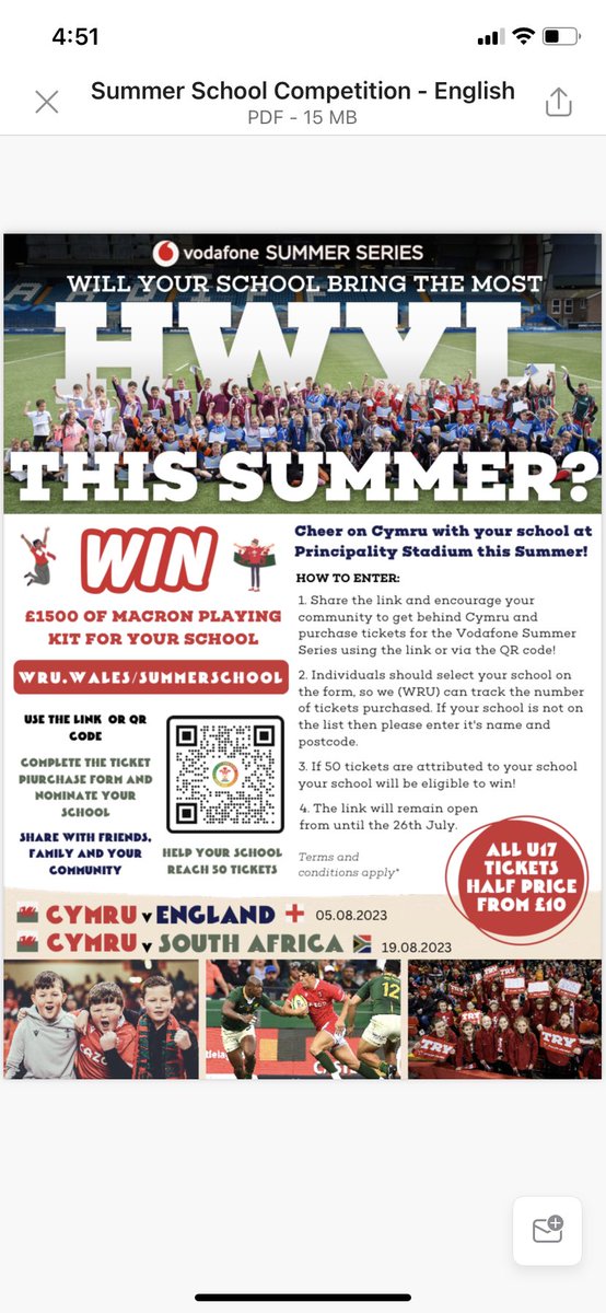 🏉Summer international tickets🏉

From £30 for adults (U17’s half price)

Just follow the URL link to see games and prices, such a brilliant experience 🏴󠁧󠁢󠁷󠁬󠁳󠁿🏴󠁧󠁢󠁷󠁬󠁳󠁿

<a href="/HeoldduCS/">Heolddu Comprehensive School</a> <a href="/HeoldduPE/">PE Department</a> <a href="/Barg_BullsU13s/">Bargoed RFC U16s</a> <a href="/BargRFCBlueBull/">Bargoed RFC16s 🐃</a> <a href="/Bargoedrfc/">BargoedRFC 🏉</a>