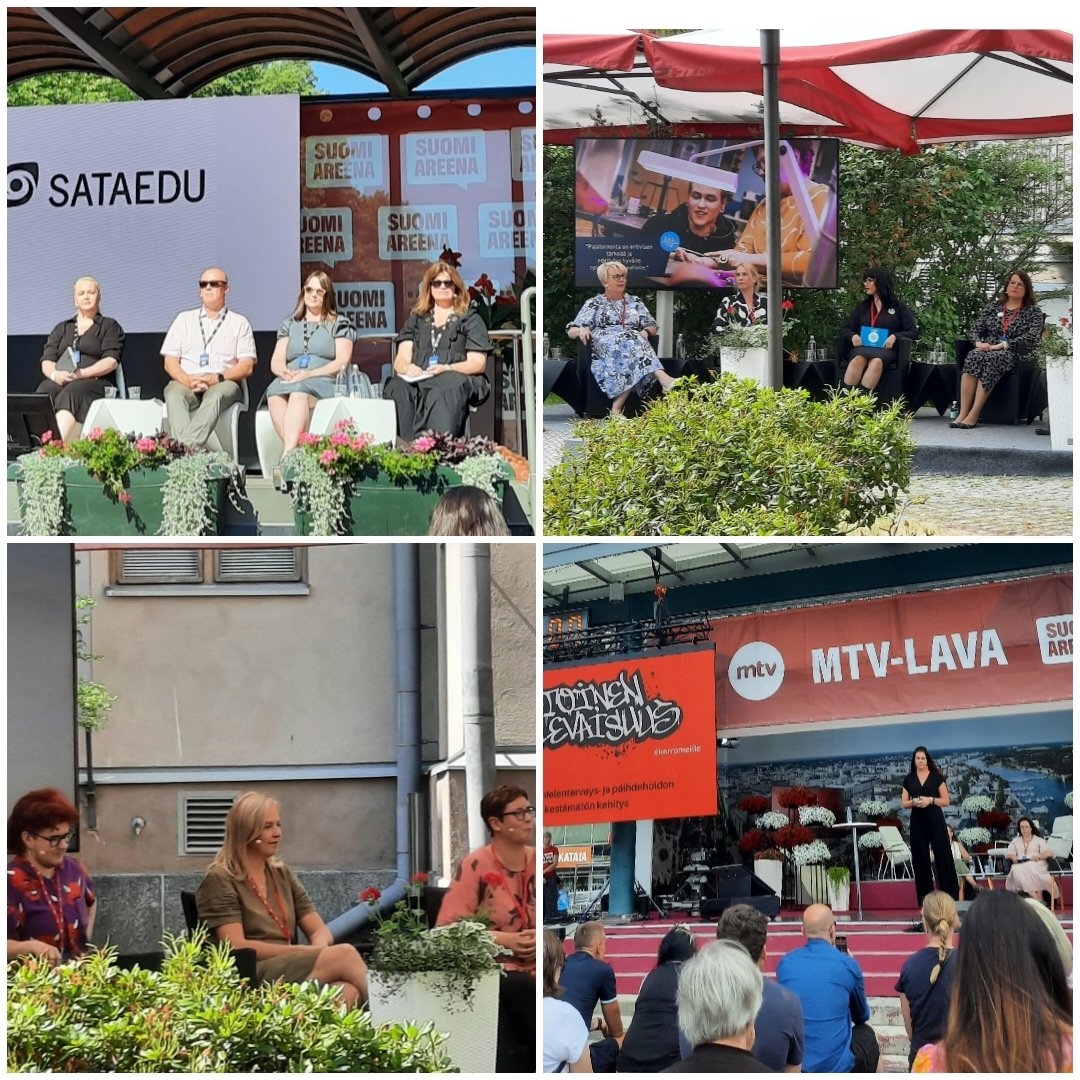 Hyvä päivä #SuomiAreena Porissa. Puhetta kestävästä kehityksestä, ammatillisesta koulutuksesta, osaajapulasta, nuorten mielenterveydestä. Kiitos <a href="/Sataedu/">Sataedu</a>. <a href="/Luovi_fi/">Ammattiopisto Luovi</a> #Erityinentehtävä